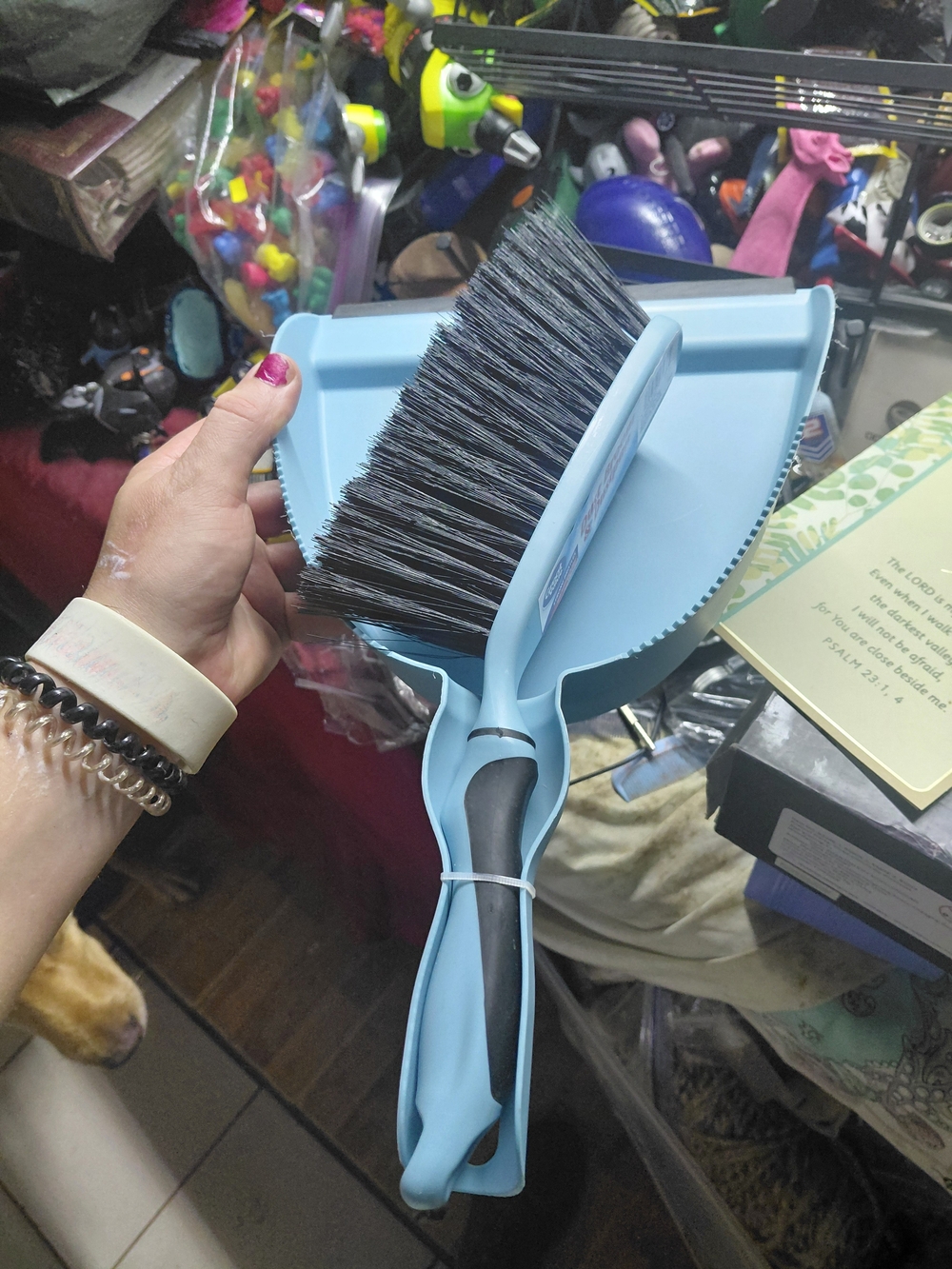 great value strong bristles dust broom & dustpan combo- no sides, no drink small